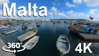 Explore Malta in VR  Guided Tour in 360 VR  4K video [upl. by Arleen201]