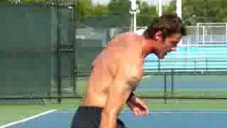 2008 July 27 Cincinnati  Shirtless Marat Safin Practice 2 [upl. by Ricardama553]