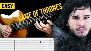 GAME OF THRONES Theme Song Guitar Tabs Tutorial  Cover [upl. by Garrott]