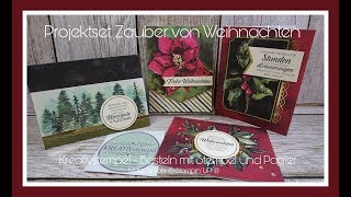 Weihnachtskarten basteln mit dem Projektset Zauber von Weihnachten Stampin Up [upl. by Harrietta]