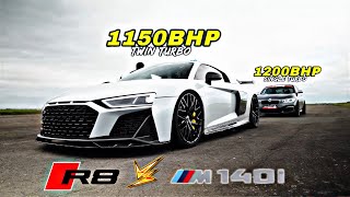 BMW M140i 1200 HP VS Audi R8 TT 1150 HP ​⁠​⁠officiallygassed ​⁠​⁠mannoluk bmw audi [upl. by Nnaeirb]