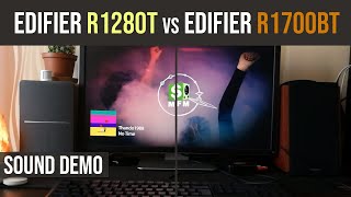 Edifier R1280T vs Edifier R1700BT Sound demo [upl. by Ardek333]