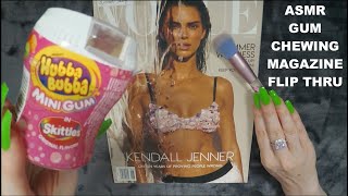 ASMR Gum Chewing Magazine Flip Through  Kendall Jenner  Whispered Page Turning Extended Ending [upl. by Shum]