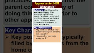 Ethnocentric Approaches to IHRM shorts [upl. by Oby]