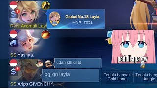 PERJALANANKU SOLO RANK UNTUK MENJADI TOP GLOBAL 1 LAYLA PART1 Ketemu publik yg remehin layla njir [upl. by Adnael]