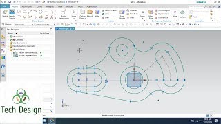 Unigraphics NX Sketch Example 5 with constraints and Dimensioning for beginners [upl. by Igig656]