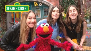 Sesame Street Elmo Sings ABC Song with HAIM and Friends [upl. by Falkner]