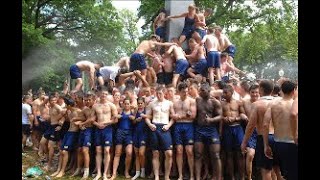 US Naval Academy Freshman Students Attempt Annual Herndon Climb in Annapolis [upl. by Martguerita]