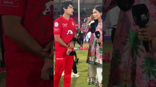 Zainab Abbas with Naseem shah post match interview  Naseem Shah with Zainab Abbas after match [upl. by Dnalyk]