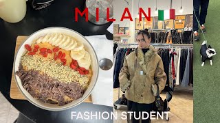 Istituto Marangoni fashion student living in Milan vlog  a lot of shopping these days🍿🇮🇹 [upl. by Palmore]