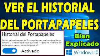 COMO VER EL HISTORIAL DEL PORTAPAPELES DE WINDOWS 10 🚀 Activar y Abrir mi Portapapeles ✔ [upl. by Seyler]