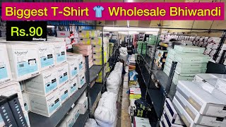 ₹90 Biggest TShirt Wholesaler  Bhiwandi  6000 SqFt Biggest Warehouse [upl. by Laural833]