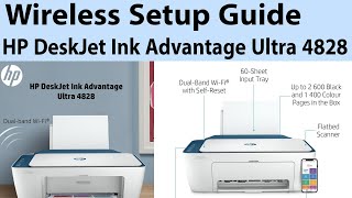 Wireless Setup Guide HP DeskJet Ink Advantage Ultra 4828 Printer [upl. by Jeffry]