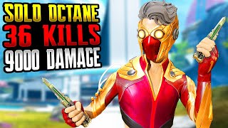 SOLO OCTANE 36 KILLS amp 9000 DAMAGE WITH MOVEMENT IN AMAZING TWO GAMES Apex Legends Gameplay [upl. by Ecital]