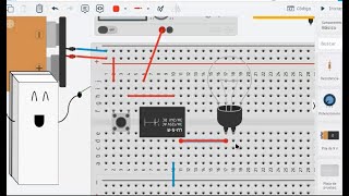 Como conectar un relevador o relay a la corriente alterna simulando con bright spark y tinkercad [upl. by Ecinej]