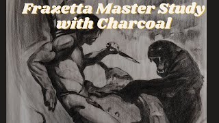 FRANK FRAZETTA Black panther CHARCOAL master study [upl. by Enilaf]