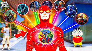 Flash Became Powerful Avenger Using Watch amp Save FranklinShinchan amp Avengers From Thanos In GTA 5 [upl. by Siffre]