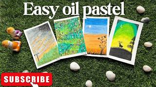 4 Easy oil pastel ideas for beginners  Step by step  Deepartistry12 [upl. by Myrtle558]