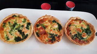 Mini quiche aux épinards saumon et champignon [upl. by Noble]