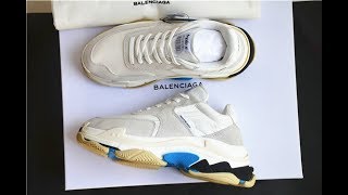 BALENCIAGA TRIPLE S 20 WHITE SUEDE from wwwgoodsneakerclub [upl. by Emlin920]