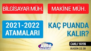 BİLGİSAYAR mühendisi ve MAKİNE mühendisi 20212022 atama puanları ne olur [upl. by Yrdnal225]