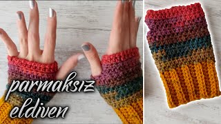 Örgü Eldiven Nasıl Yapılır  Çok Kolay Tığ İşi Kışlık Eldiven Yapımı  Easy Crochet Gloves [upl. by Sivie62]