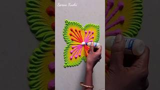 Simple amp easy flower rangoli kolam deepamspecial festivelrangoli trendycolors topnew muggulu [upl. by Costin13]