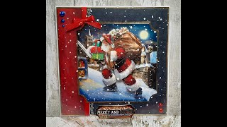 Crafting with Hunkydory Seasons Greetings Decolarge  Twas the night before Xmas  a bow front card [upl. by Tami]