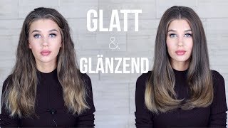 HAARE GLATT UND GLÄNZEND FÖNEN meine TIPPS amp TRICKS  HAARROUTINE [upl. by Morrell]