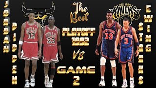 JORDAN amp PIPPEN amp EWING amp STARKS The BEST GAME 2  PLAYOFF 1992 🏀 [upl. by Moises]