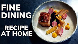 How to cook PORK BELLY like a pro AT HOME  Fine Dining Recipe [upl. by Nedap]