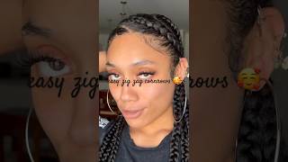 mini hair vlog💕 quick zig zag braids full video on my channel 🥰 naturalhair braids cornrows [upl. by Aleakam267]