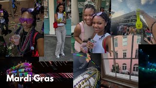 Travel Vlog  Mardi Gras  New Orleans 2024  Bourbon Street Beignet Snowcones [upl. by Anon]