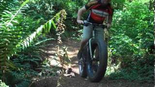 Fat Bike 20132014 Surly Moonlander Ride in the Woods in Oregon [upl. by Dnaletak840]