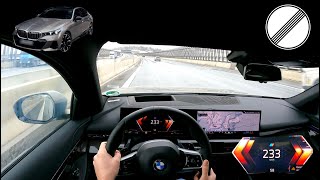 2024 BMW 520d xDrive M Sport POV Top Speed Drive 234kmh on German Autobahn [upl. by Ecyak]