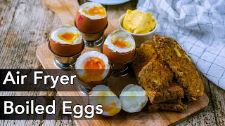 Perfect Boiled Eggs in the Air Fryer  Quickest cooking method [upl. by Enovad403]