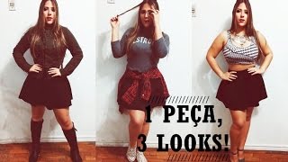 1 peça 3 looks Saia rodada preta [upl. by Nallij]