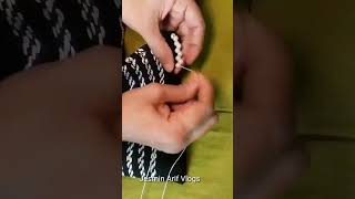 কামিজের হাতায় পুঁথি র কাজ embroidery handembroidery fashion stitching sewinghacks sewingtips [upl. by Matronna]