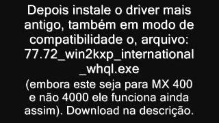 Driver nVIDIA GeForce MX 4000 para Windows 7 [upl. by Trumann]