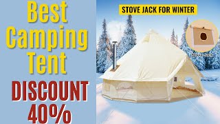 VEVOR 4 12 Person Camping Tent 3 7m Waterproof Cotton Canvas Bell Tent Review [upl. by Nauq603]