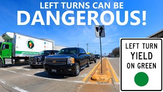 How To Make Safe Left Turns At Intersections Across Oncoming Traffic Dont Have A Wreck Like I Did [upl. by Atiroc316]