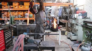 Forging a Falcata sword part 1 forging the blade [upl. by Darreg]