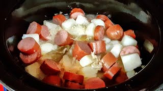 Crockpot Sausage Sauerkraut and Potatoes [upl. by Sylram682]