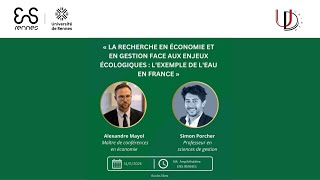 La recherche en économie et en gestion face aux enjeux écologiques  l’exemple de l’eau en France [upl. by Mount]