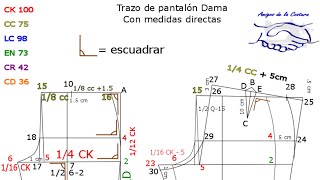 Trazo de pantalón de dama [upl. by Jilleen756]