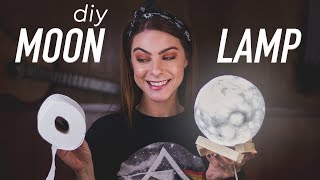 DIY  Moon Lamp  Luminária de Lua  com papel higiênico [upl. by Mcspadden]