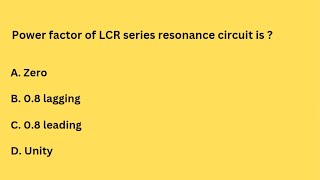 ELECTRICAL ENGINEERING II POWER FACTOR MCQ 24 NOS [upl. by Lemak]