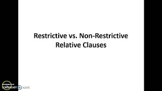 Commas or No Commas Restrictive vs NonRestrictive Relative Clauses [upl. by Cori]