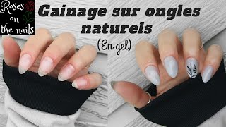 Tuto  Gainage en gel sur ongles naturels  Roses on the nails ⚘ [upl. by Isdnyl]