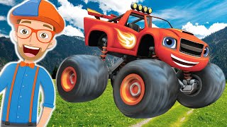 Camiones Monstruos Español Blippi [upl. by Ailedo]